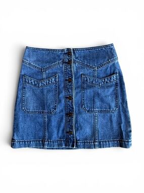 Free People Western Denim Mini Skirt